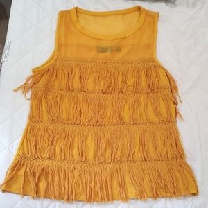 Boho Festival Fringed Sleeveless Fun Tassled Blouse